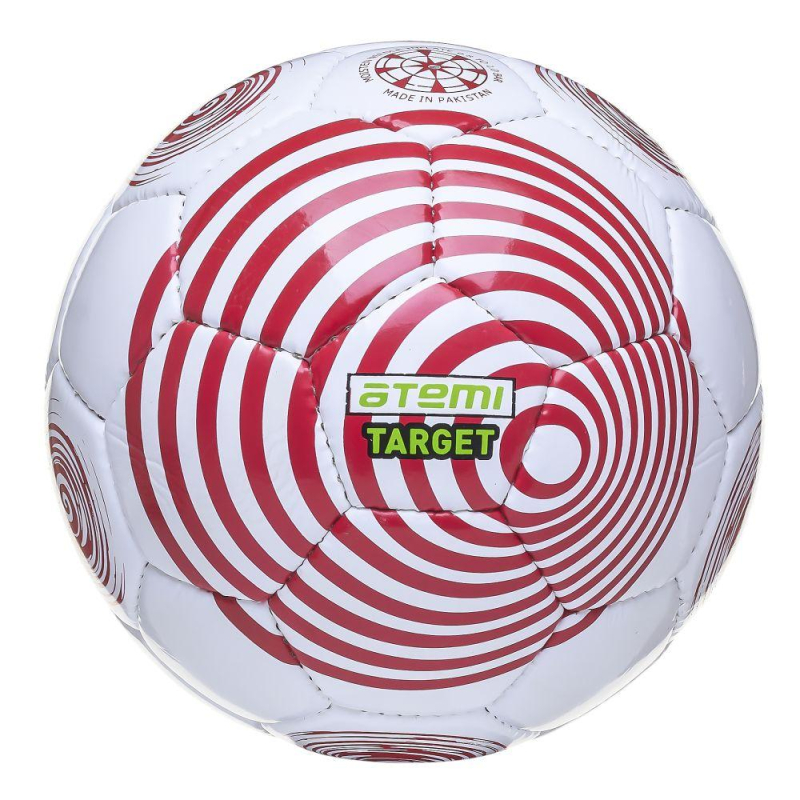 Мяч футбольный ATEMI TARGET, PVC,бел/красн, р.5,р/ш,окруж 68-70,00-00007870 - фото 1
