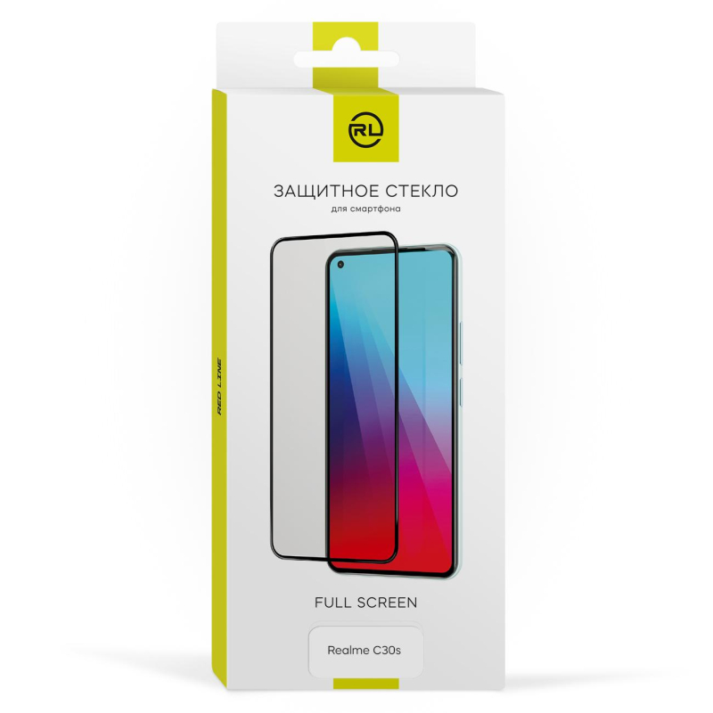Защитное стекло Red Line УТ000033881 Realme C30s FULL GLUE черный - фото 1