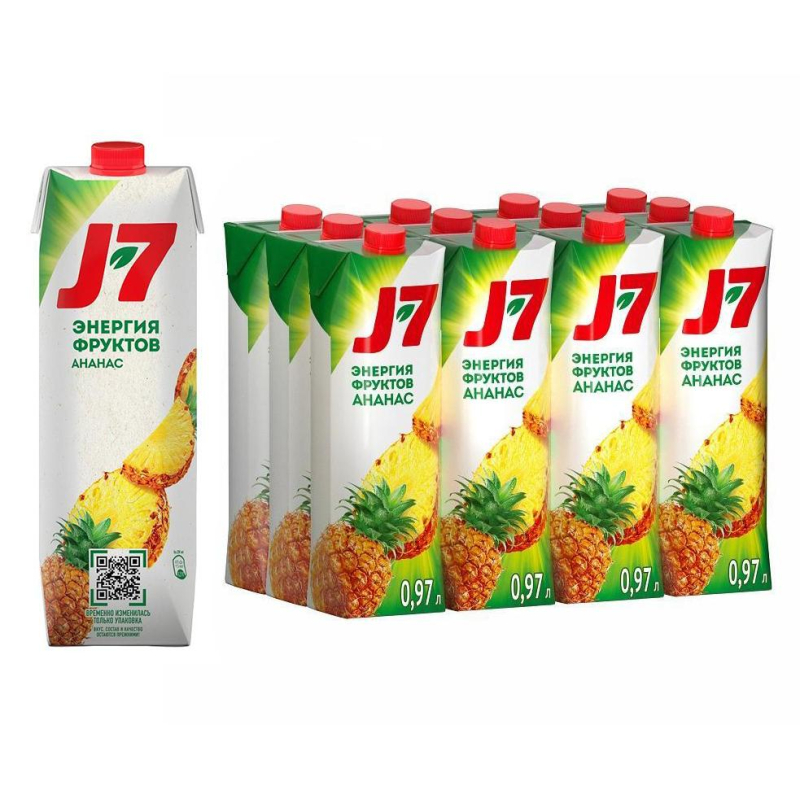 Нектар J7 Ананасовый с мякотью 0,97л - фото 2