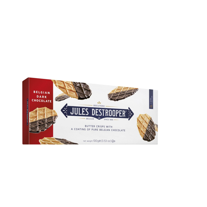 Печенье Jules Destrooper Butter Crisps с темным шоколадом, 100 гр - фото 1