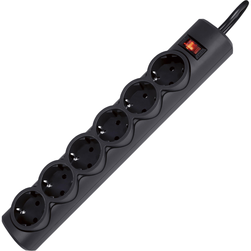 Сетевой фильтр Defender  DFS 151 1,8 м, черный, 6 розеток(99494) - фото 3