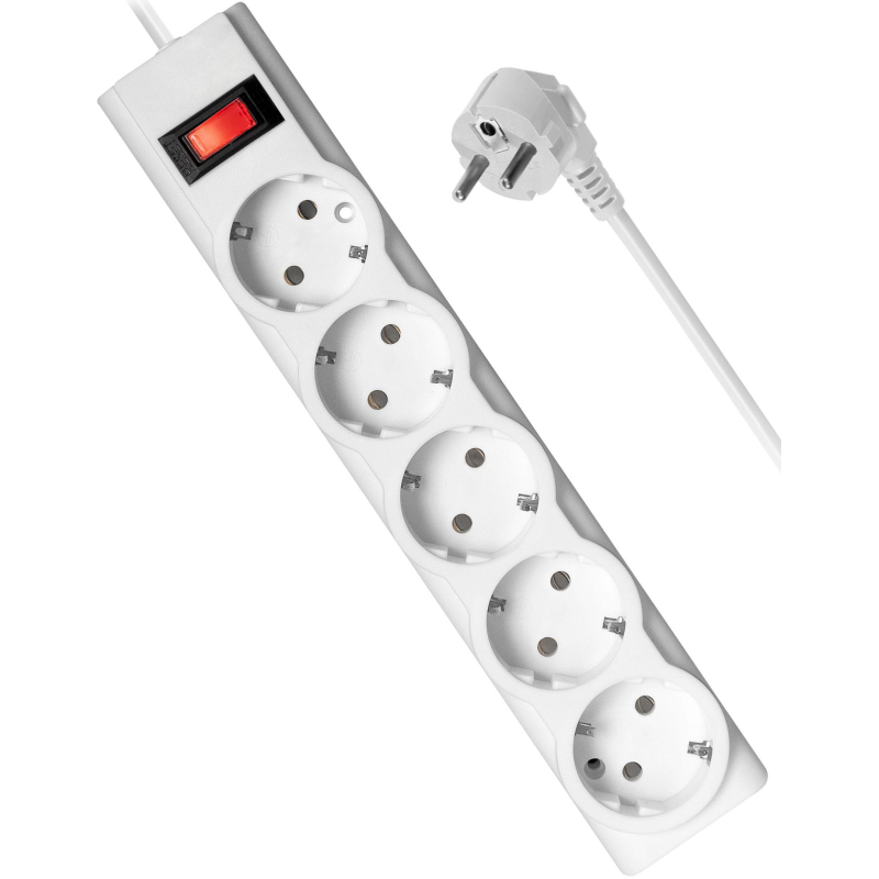 Сетевой фильтр Defender  ILS 353 3,0 м, белый, 5 розеток(99353) - фото 1