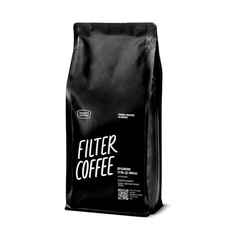 Кофе в зернах Tasty Coffee Бразилия Суль-де-Минас, 1кг - фото 1