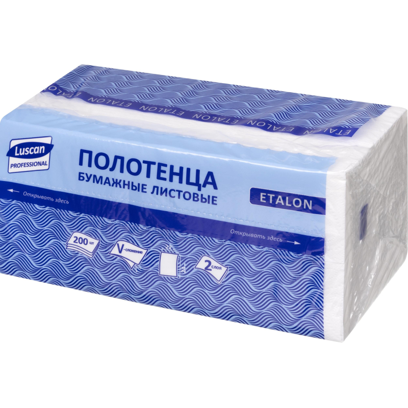 Полотенца бумажные д/дисп. Luscan Professional Vслож 2сл белцел200л18пач/уп - фото 2