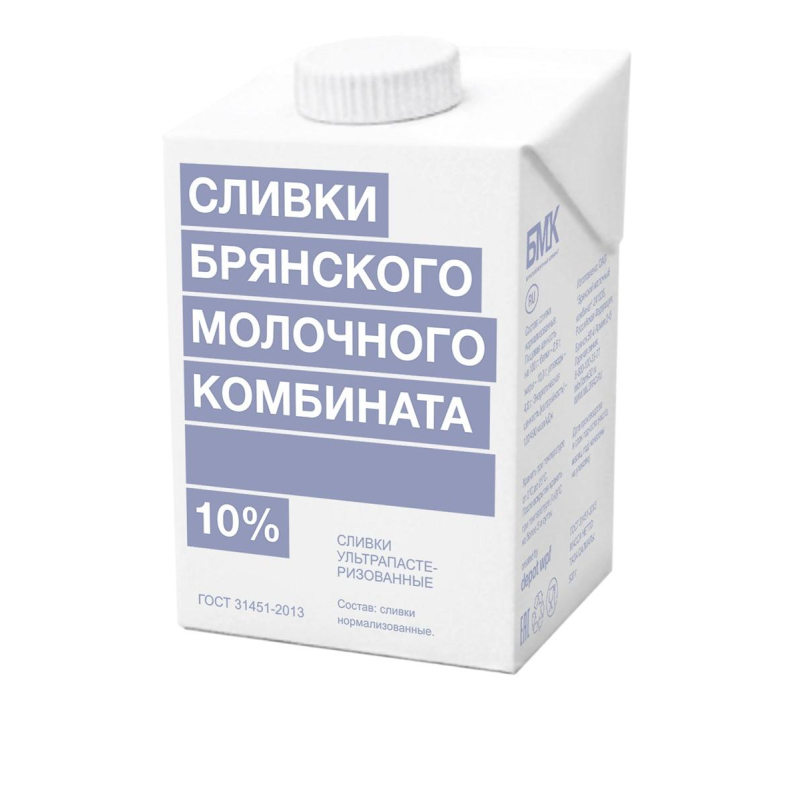 Сливки БМК ультрапастеризованные 10%, 500 г - фото 1
