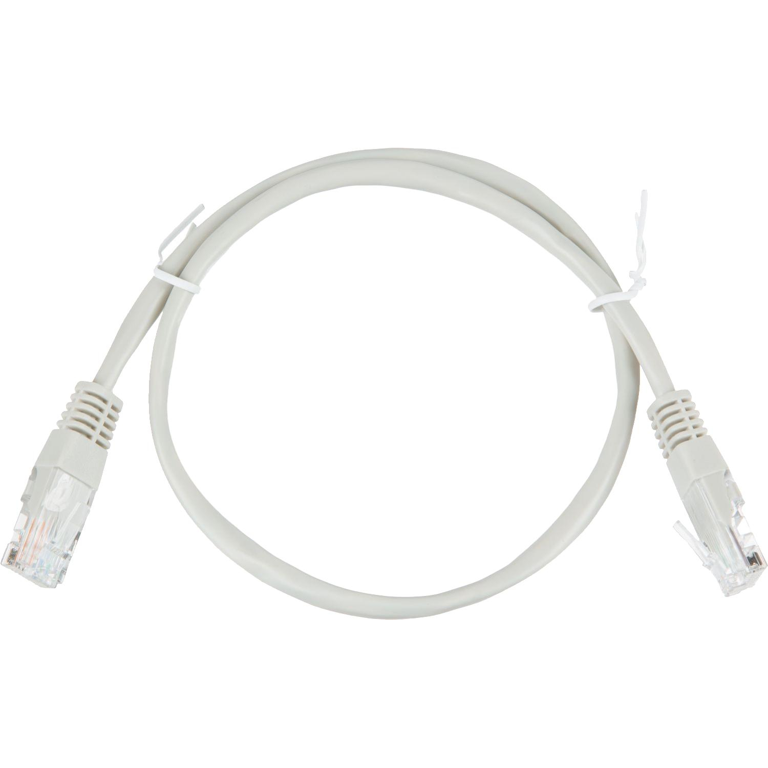 Патч-корд BigTech OPCC001 UTP CCA кат.5e/0.5м/литой/многожильн(серый) - фото 1