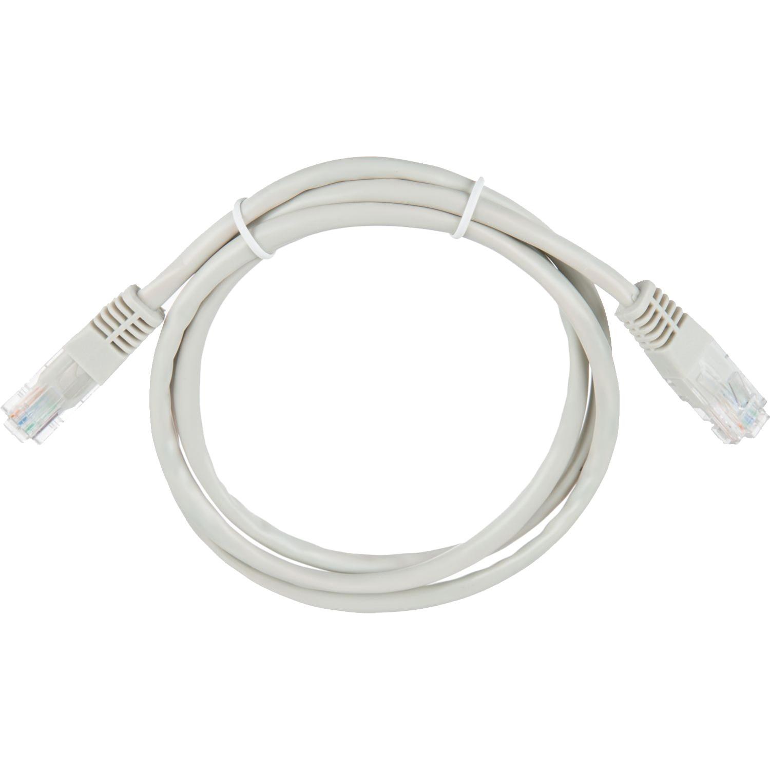 Патч-корд BigTech OPCC002 UTP CCA кат.5e/1м/литой/многожильный (серый) - фото 1