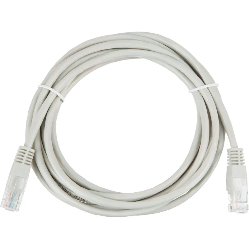 Патч-корд BigTech OPCC004 UTP CCA кат.5e/3м/литой/многожильный (серый) - фото 1