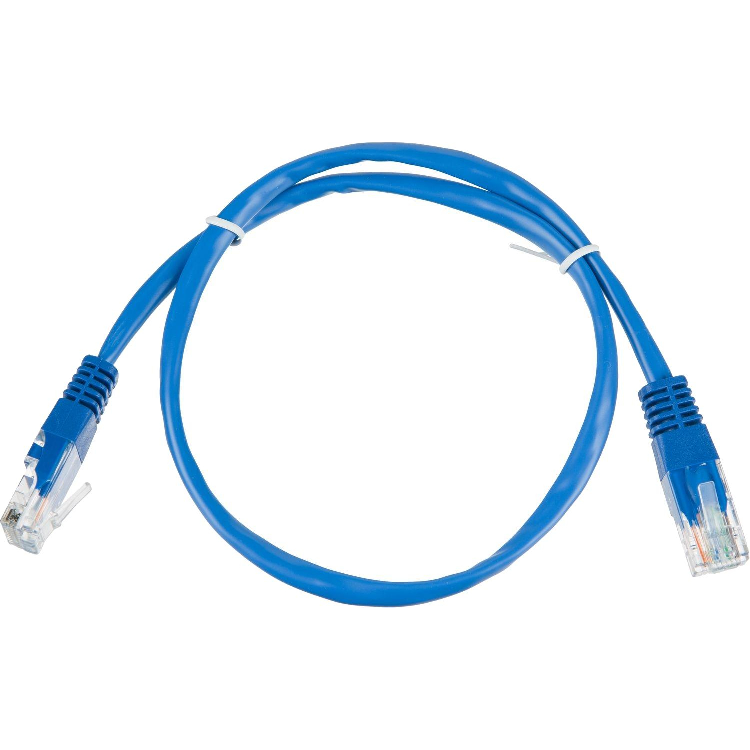 Патч-корд BigTech OPCC013 UTP CCA кат.5e/0.5м/литой/многожильн (синий) - фото 1