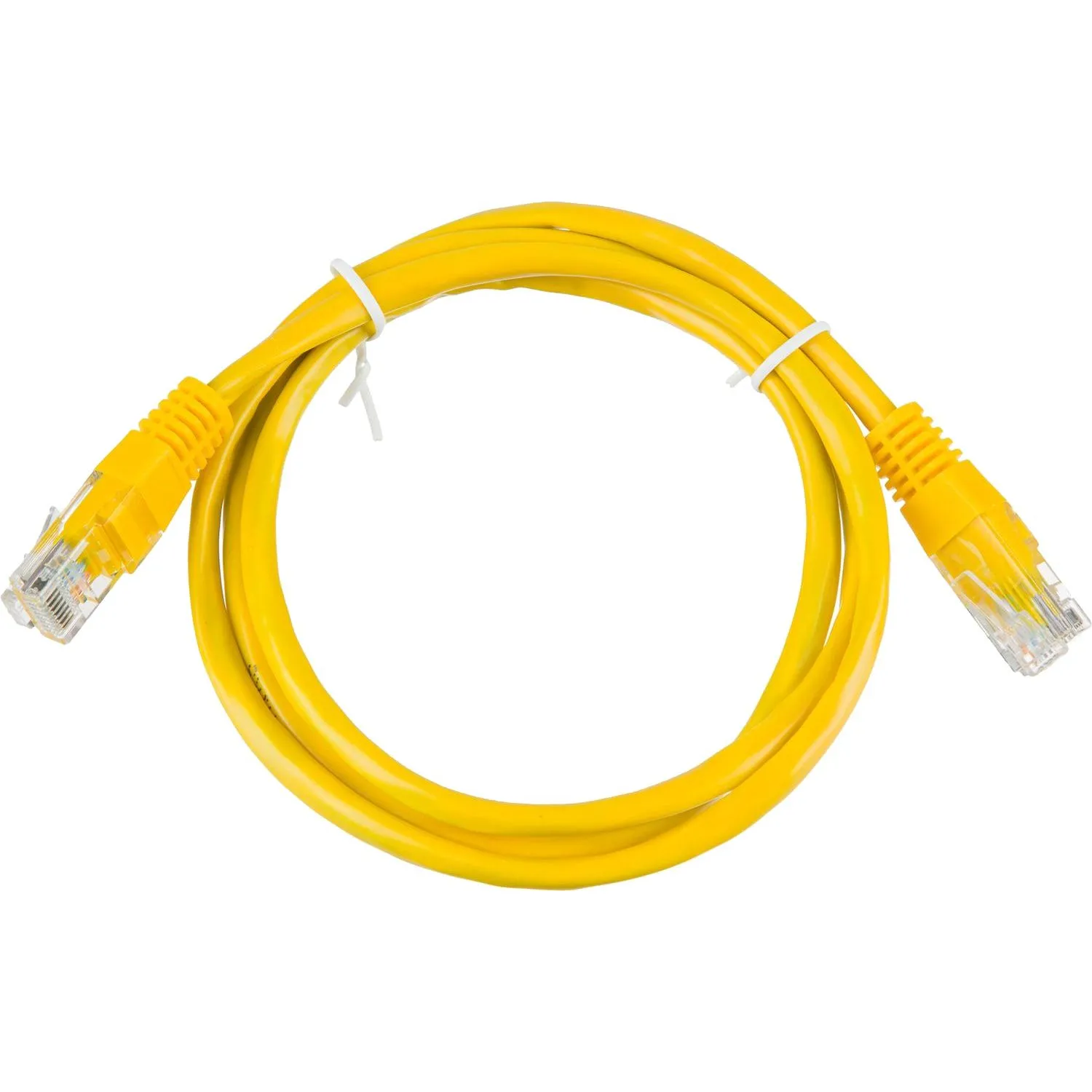 Патч-корд BigTech OPCC020 UTP CCA кат.5e/1м/литой/многожильный (желтый) - фото 1