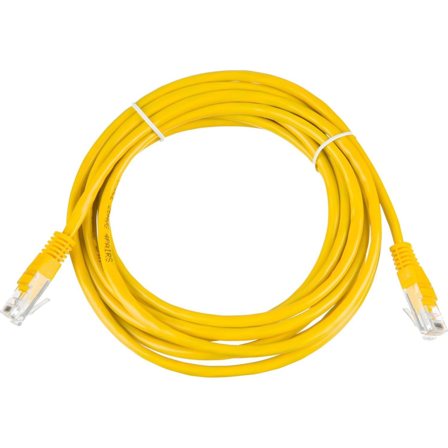 Патч-корд BigTech OPCC022 UTP CCA кат.5e/3м/литой/многожильный (желтый) - фото 1