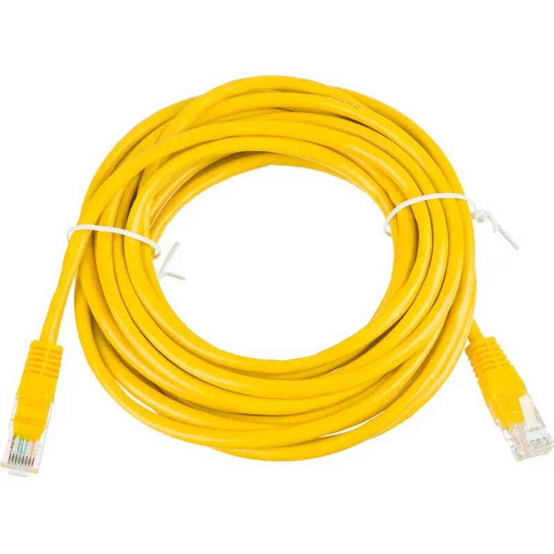 Патч-корд BigTech OPCC023 UTP CCA кат.5e/5м/литой/многожильный (желтый) - фото 1