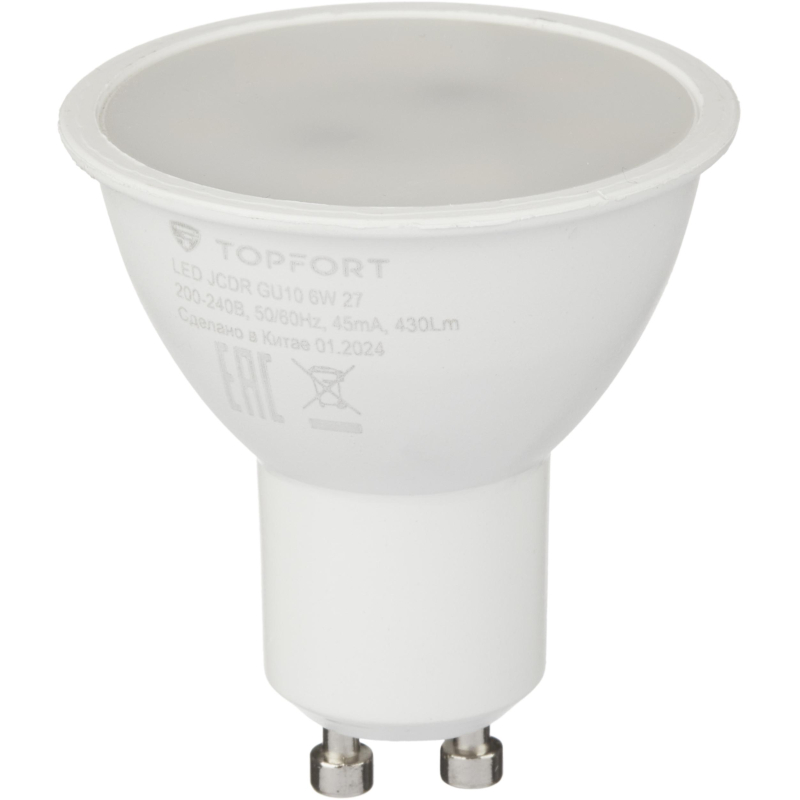 Лампа светодиодная Topfort GU10 6W 2700K - фото 2