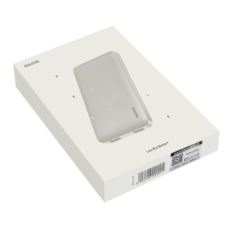 Внешний аккумулятор SOLOVE (Mi) 001M+ 10000mAh, кожаный чехол, белый - фото 5