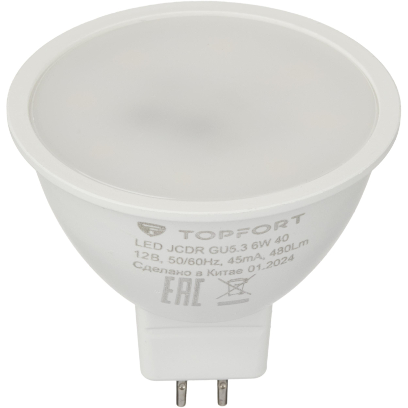 Лампа светодиодная Topfort GU5.3 12V 6W 4000K - фото 2