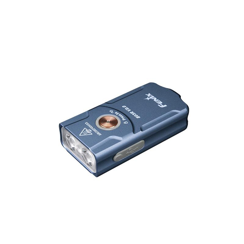 Фонарь брелок Fenix E03R EDC V2.0 Blue - фото 1