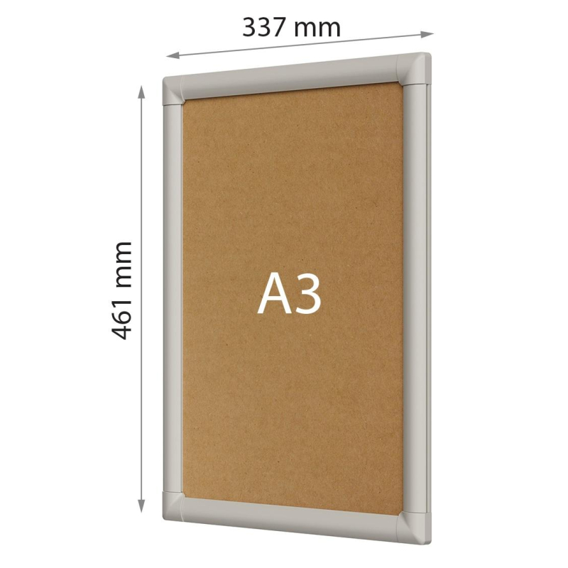 Рамка A3 Attache пласт.клик-профиль, углы прямоугольные, цвет серый - фото 5