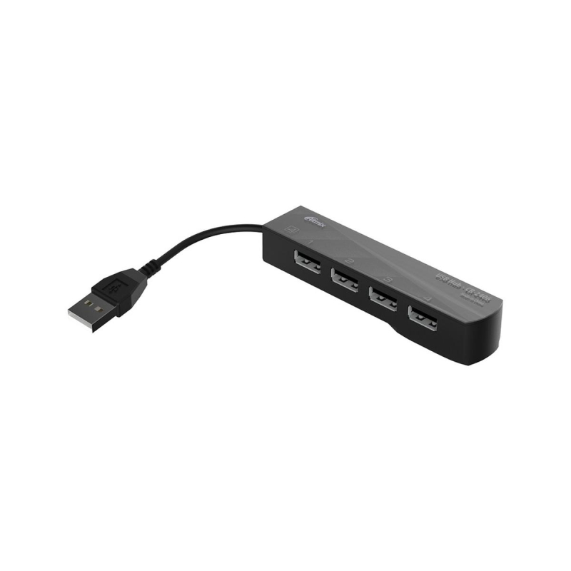 Разветвитель USB Ritmix CR-2406 black (USB хаб) на 4 порта USB (15119260) - фото 1