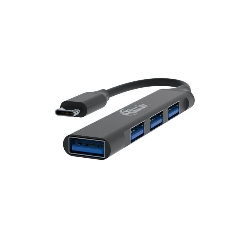 Разветвитель USB Ritmix CR-4401 Metal 1xUSB 3.0 + 3xUSB 2.0 (80001491) - фото 1