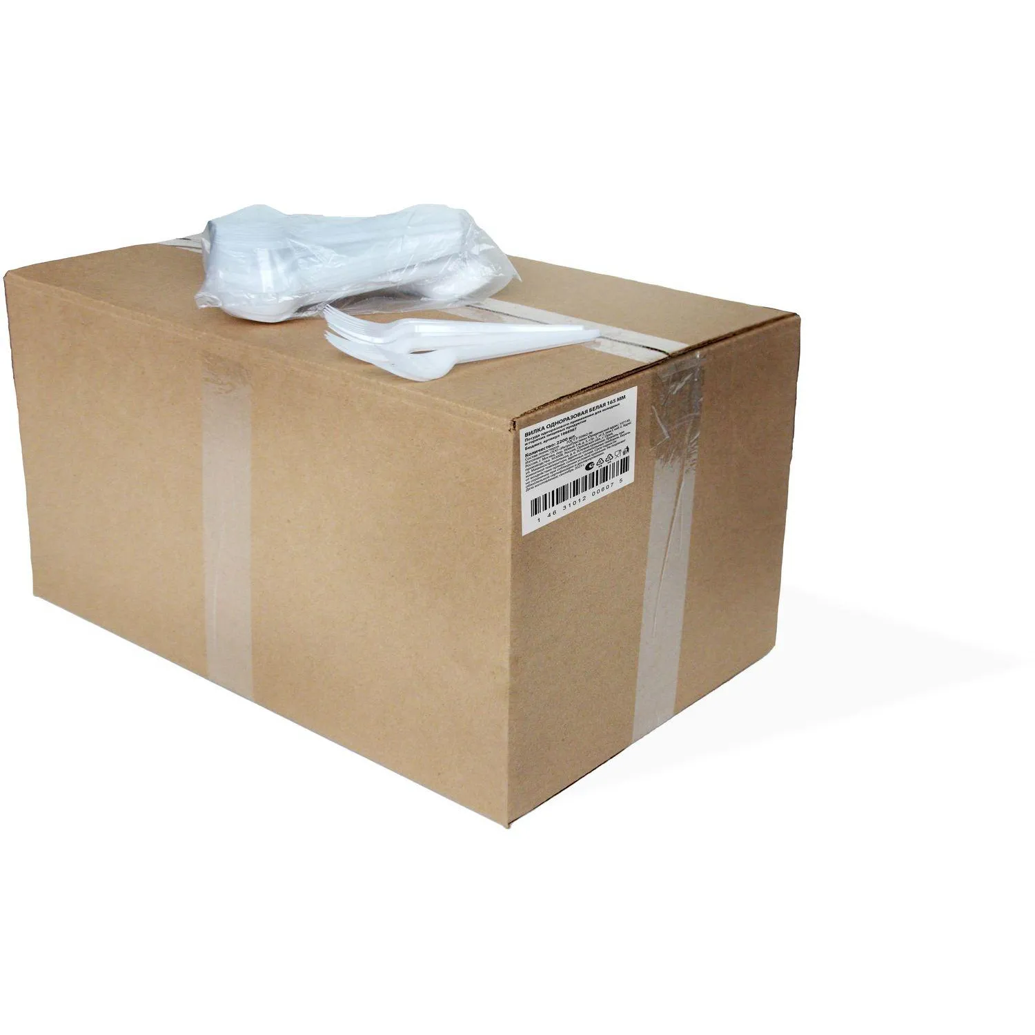 Вилка одноразовая 165мм, белая, Выбор есть ПС 2200 шт/кор - фото 2