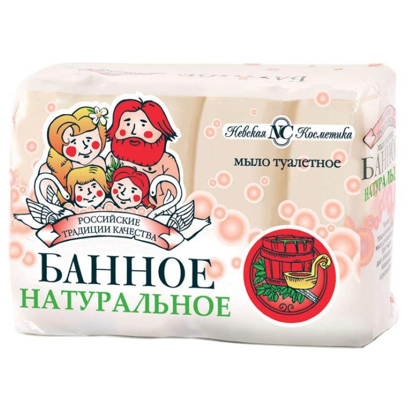 Мыло туалетное Невская Косметика Банное 100г 4 шт/уп - фото 1