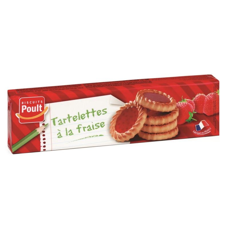 Печенье POULT тарталетки с начинкой со вкусом клубники 150г - фото 1