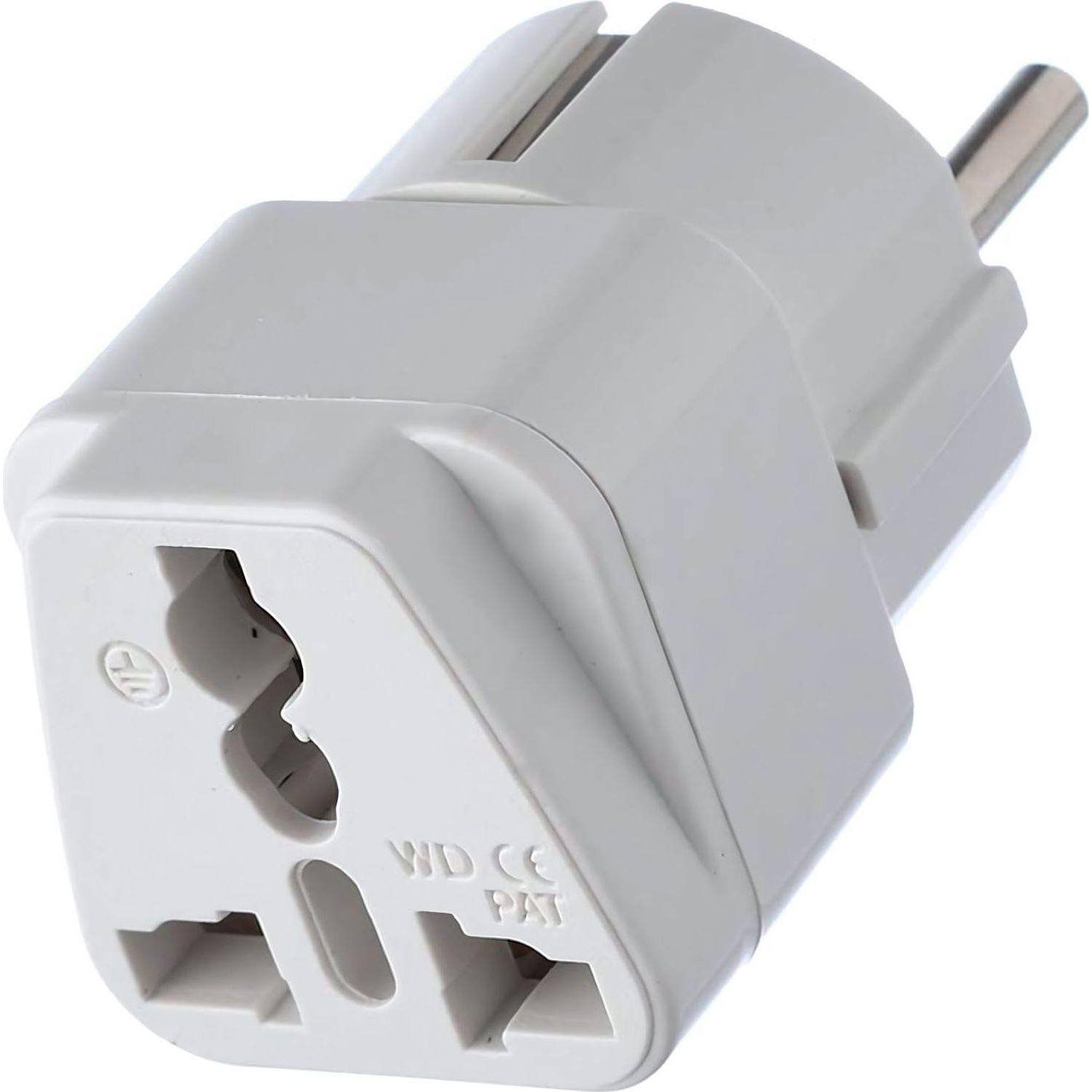 Переходник сетевой GoPower универсальный 1р.С/З UK/US/AU белый (1/10/800) - фото 1