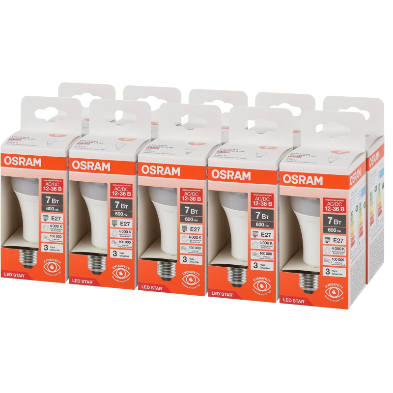 Лампа светодиодная OSRAM LS CLA60 7W/840 12-36VFR E27 FS1 - фото 1