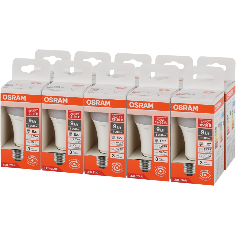 Лампа светодиодная OSRAM LSCLA100 9W/840 12-36VFR E27 FS1(732926) - фото 1