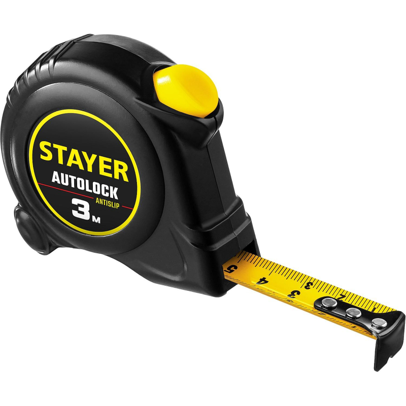 Рулетка с автостопом STAYER  AutoLock 3м х 16мм (2-34126-03-16) - фото 1