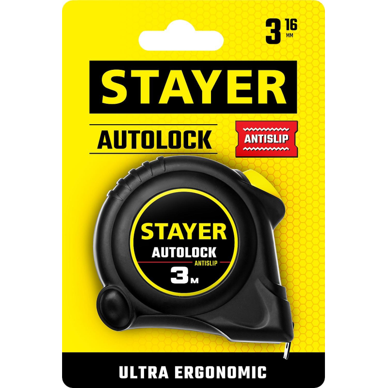 Рулетка с автостопом STAYER  AutoLock 3м х 16мм (2-34126-03-16) - фото 3
