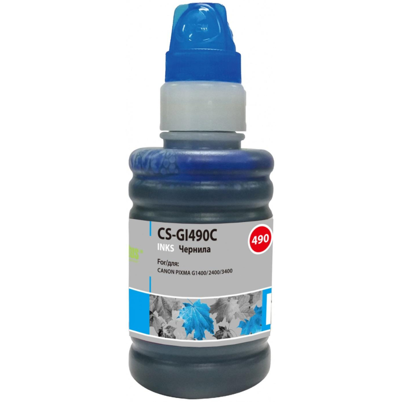 Чернила Cactus CS-GI490C GI-490 гол. 100мл для Canon Pixma G1400/G2400 - фото 1