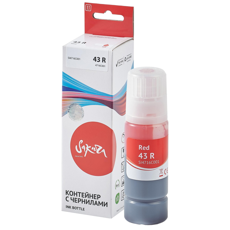 Чернила Sakura 4716C001 вод.крас. 60 мл. для Canon PIXMA G540/G640 - фото 1
