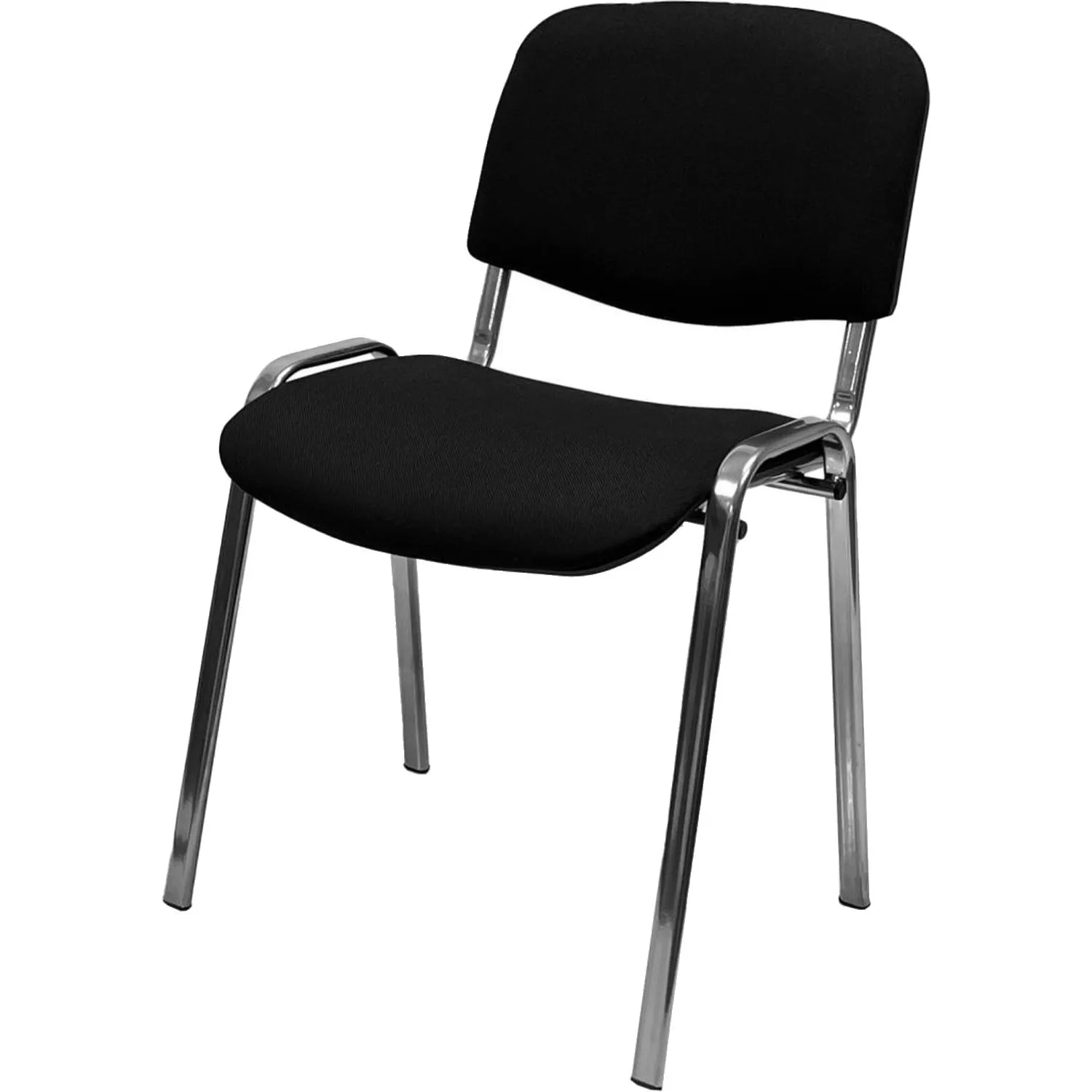 Стул КО_EChair Rio(ИЗО) РС01.00.10 ткань черная 101, каркас под хром - фото 1