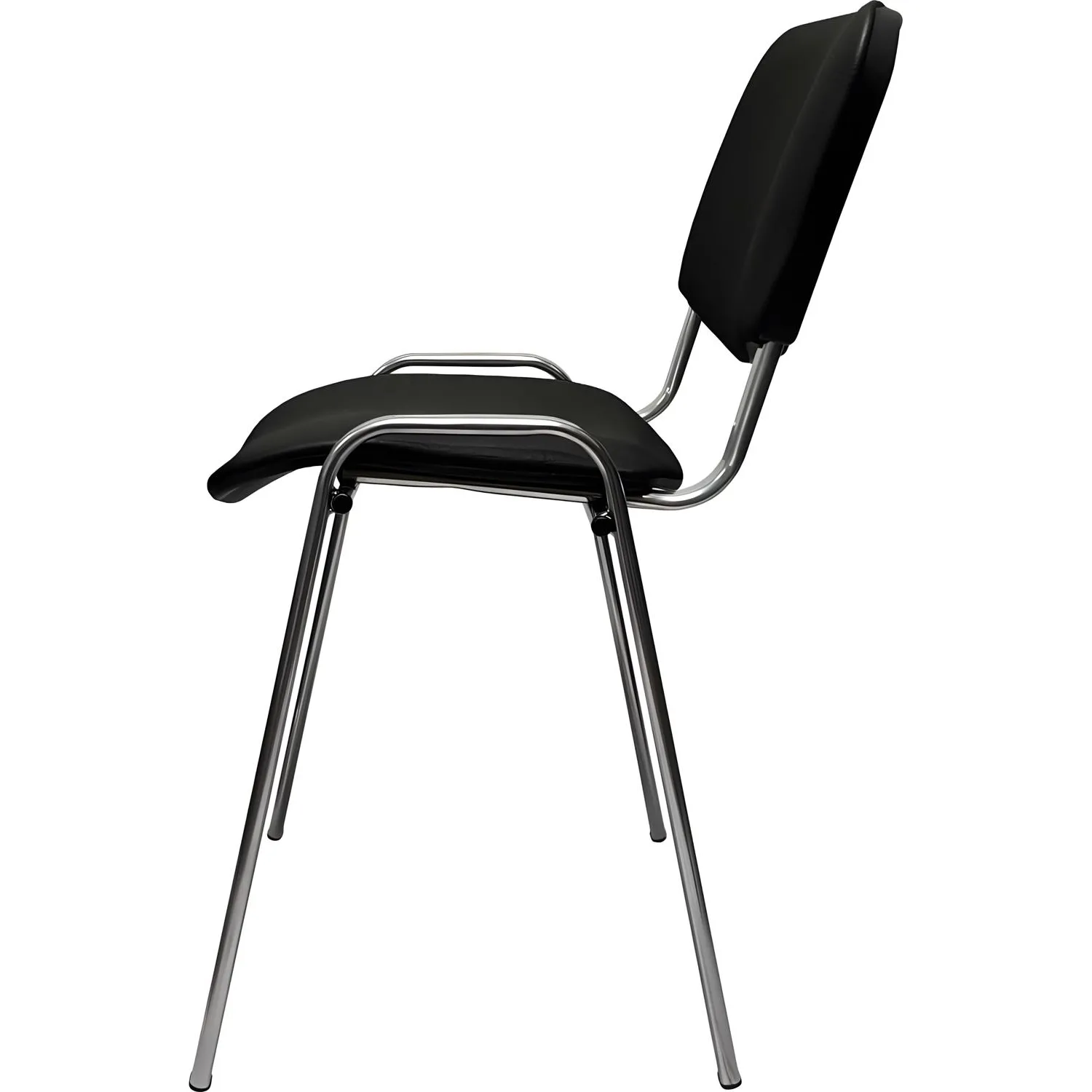 Стул КО_EChair Rio(ИЗО) РС01.00.10 к/з чер гладкая 201, каркас под хром - фото 3