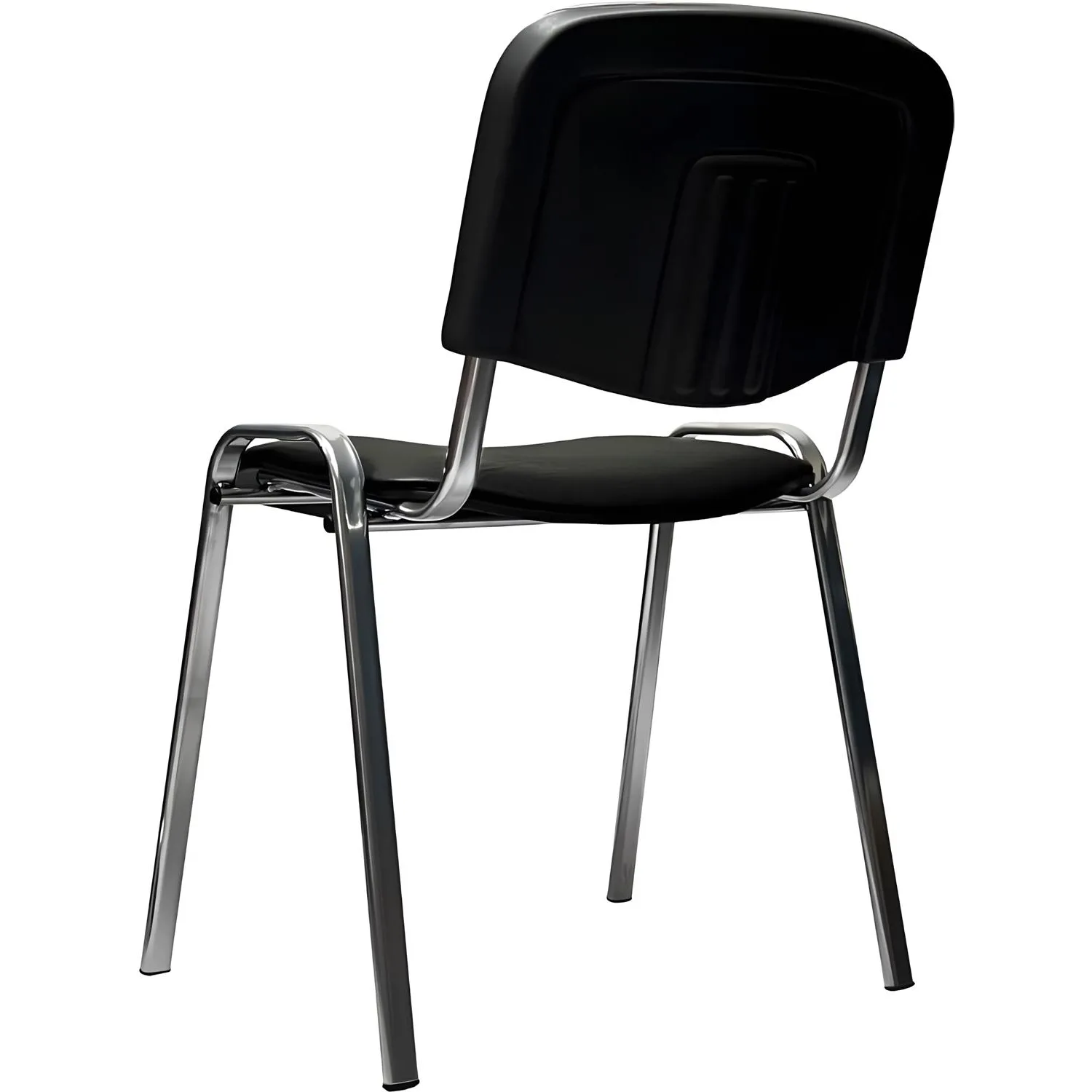 Стул КО_EChair Rio(ИЗО) РС01.00.10 к/з чер гладкая 201, каркас под хром - фото 4
