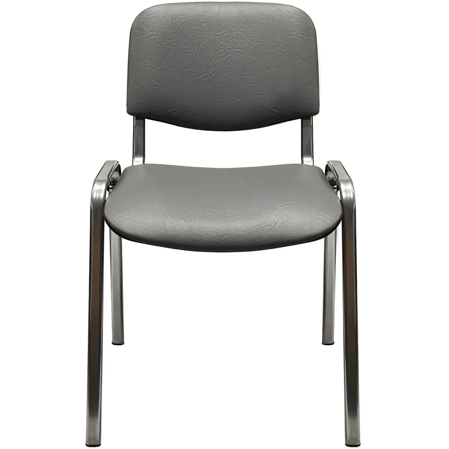 Стул КО_EChair Rio(ИЗО) РС01.00.10 к/з сер мат.тис 503, каркас под хром - фото 2