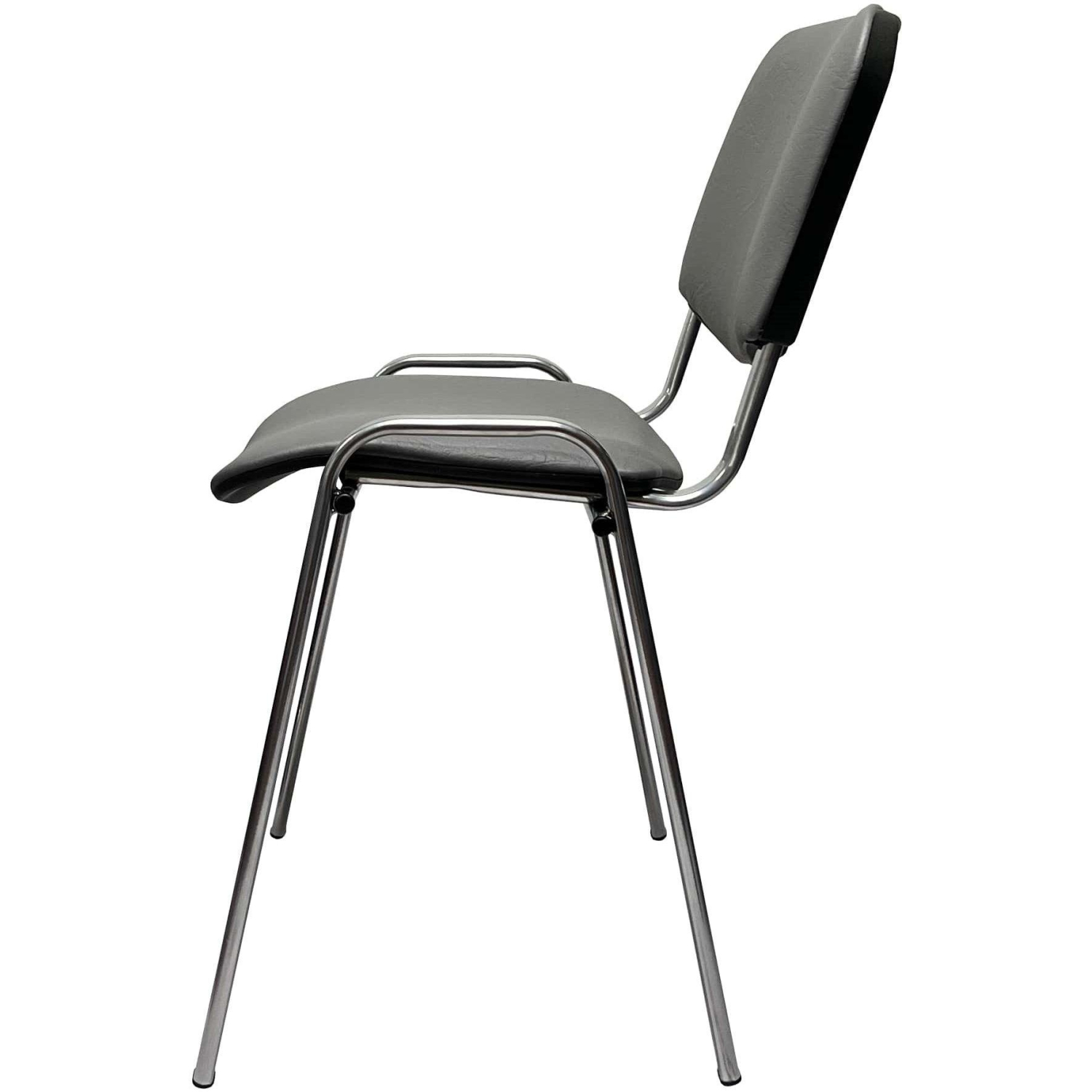 Стул КО_EChair Rio(ИЗО) РС01.00.10 к/з сер мат.тис 503, каркас под хром - фото 3