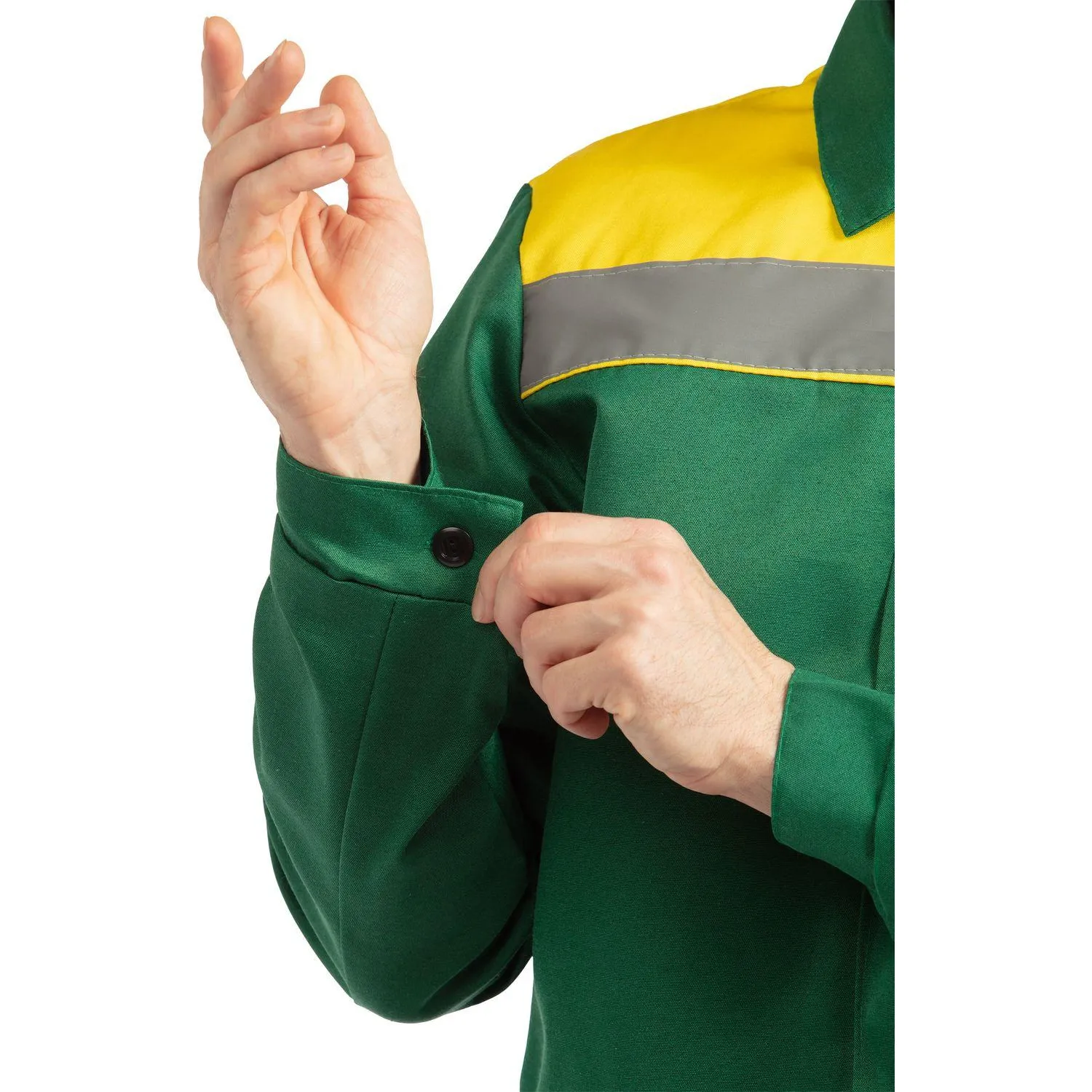 Костюм лет муж (куртка, бр) л16 с СОП зел/желт 120-124/170-176 - фото 7