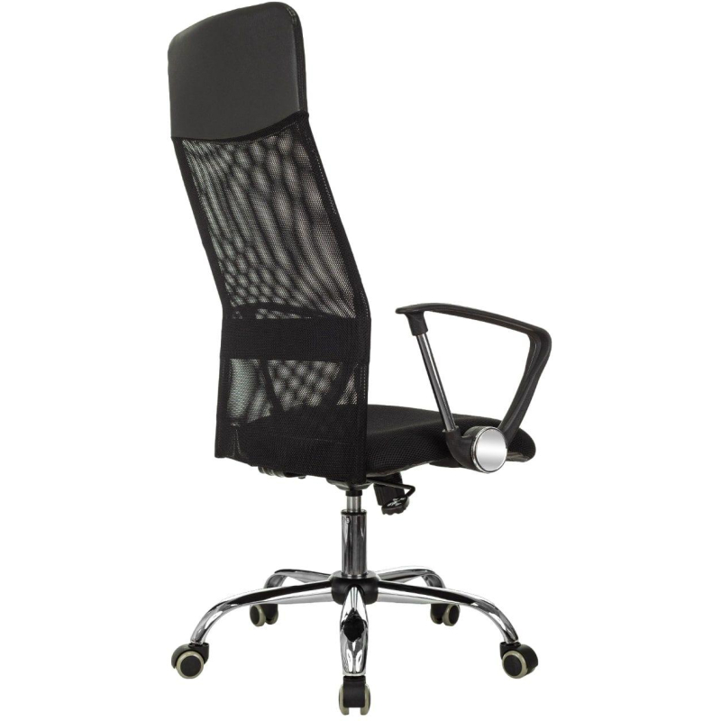 Кресло VB_EChair-508 TTW сетка/ткань/кожзам  черный хром - фото 5