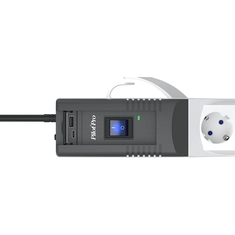 Сетевой фильтр PILOT PRO USB  3м (10А/2200Вт/6р) серый - фото 4