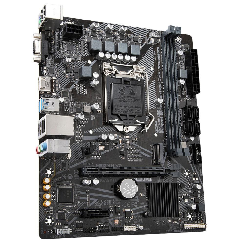 Материнская плата Gigabyte H510M H V2, s1200, H470, 2xDDR4, mATX - фото 1