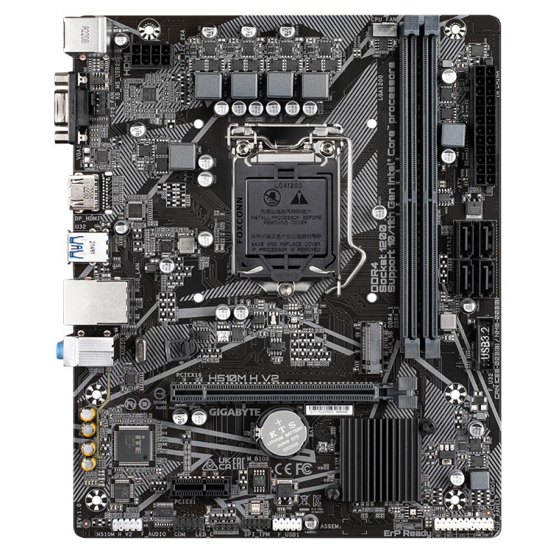 Материнская плата Gigabyte H510M H V2, s1200, H470, 2xDDR4, mATX - фото 2