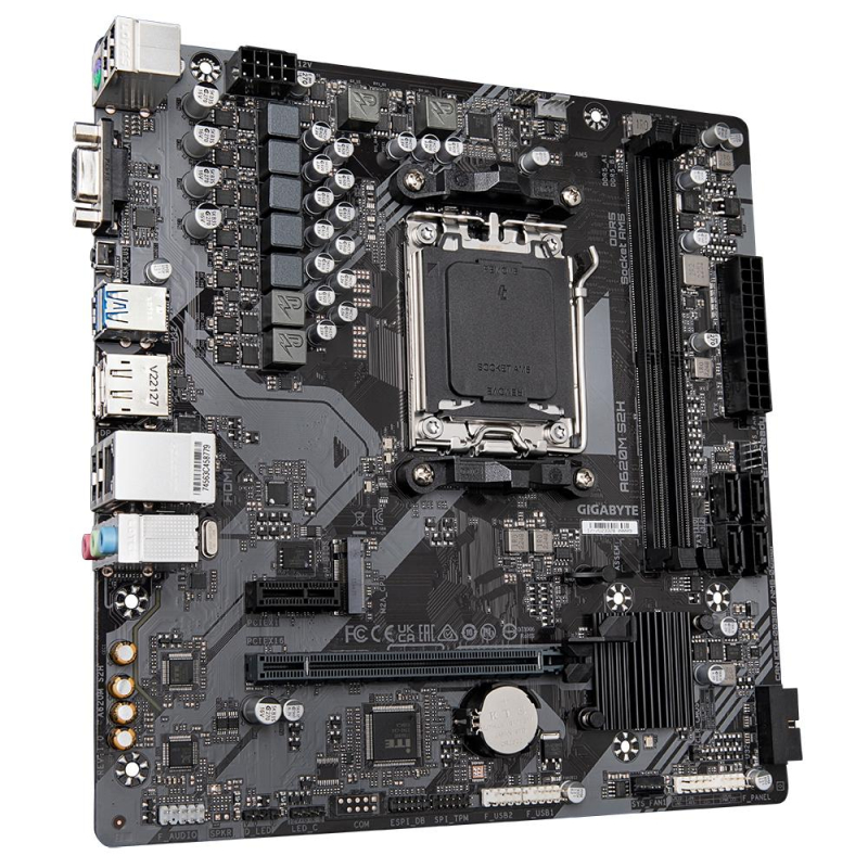 Материнская плата Gigabyte A620M S2H, sAM5,  A620, 2xDDR5, mATX - фото 1