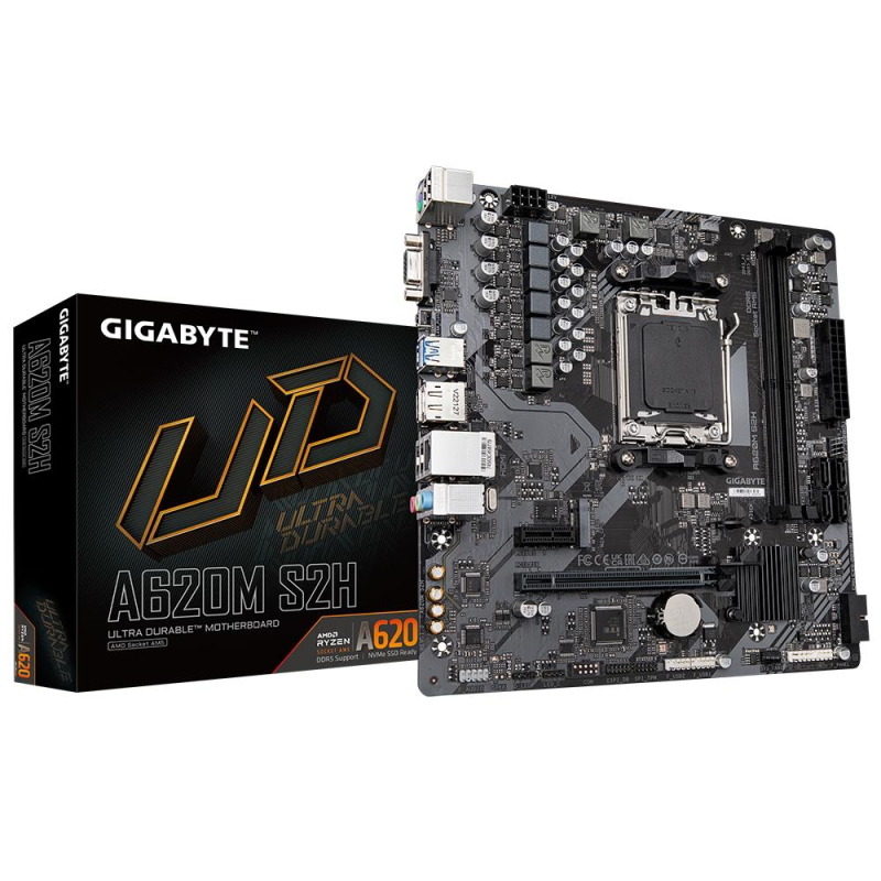 Материнская плата Gigabyte A620M S2H, sAM5,  A620, 2xDDR5, mATX - фото 4