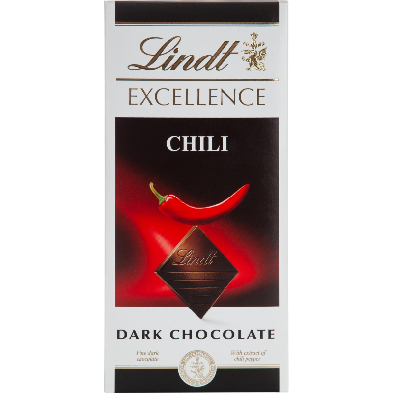 Шоколад LINDT темный с экстрактом перца чили, 100 гр - фото 1