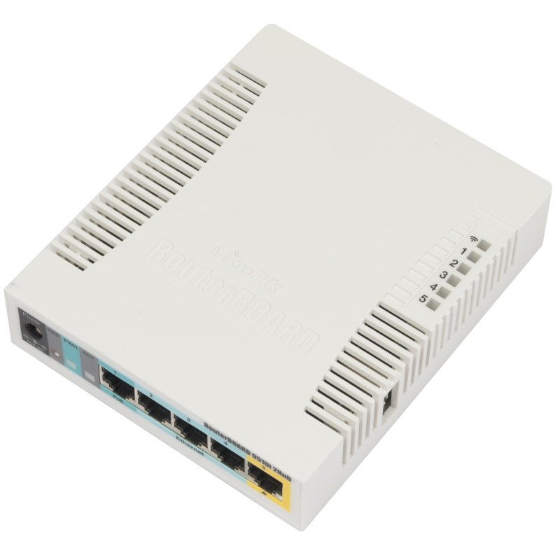 Маршрутизатор Wi-fi MikroTik RB951Ui-2HnD, N300, USB, PoE - фото 1