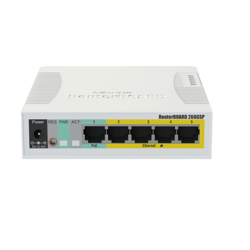Коммутатор MikroTik RB260GSP CSS106-1G-4P-1S 1xSFP, 5Gigabi, PoE - фото 1