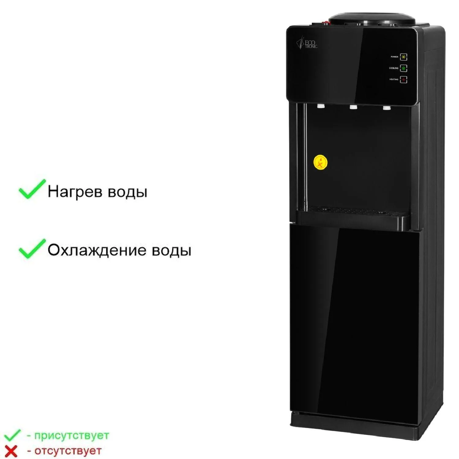 Кулер Ecotronic K23-LCE XS black напольный - фото 13