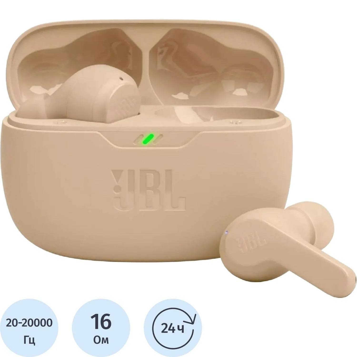 Наушники JBL Wave Beam Beige (JBLWBEAMBEG) - фото 1